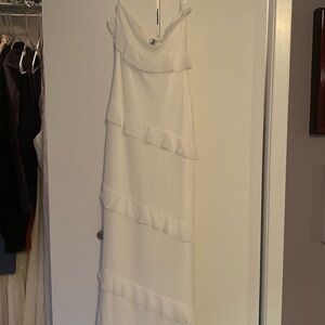 princess polly chiffon white maxi dress size 2